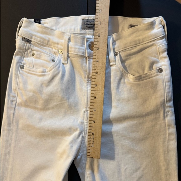 Citizens of Humanity White Denim Rocket Crop High Rise Skinny Jeans Sz 24 Preppy - Picture 5 of 9